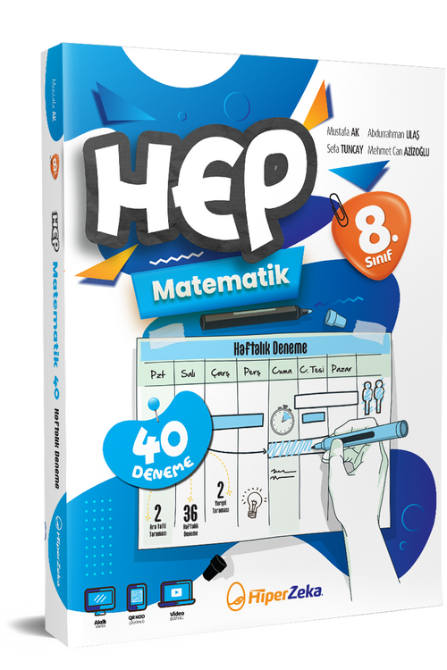 Hiper Zeka 8. Sınıf HEP Matematik Haftalık Deneme Föyleri 320 Sayfa