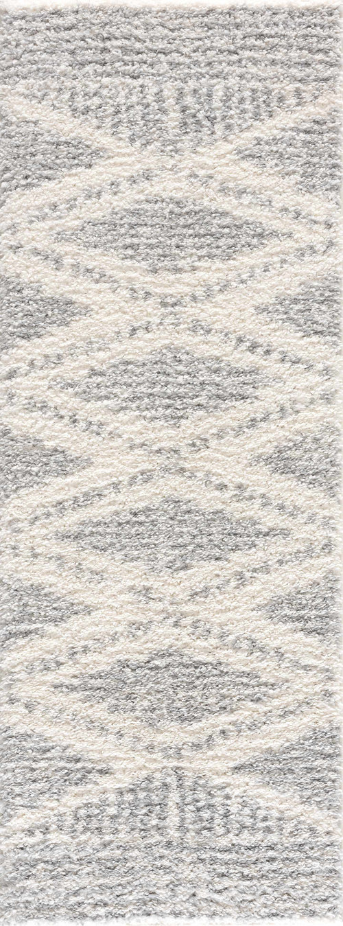 Vifue Gray Diamond Machine Woven Polypropylene Area Rug