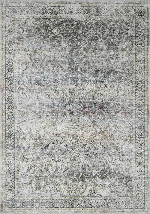 Fitue Beige Vintage Bordered Washable Polyester Area Rug