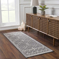 Zowi Black Geometric Outdoor Machine Woven Polypropylene Area Rug