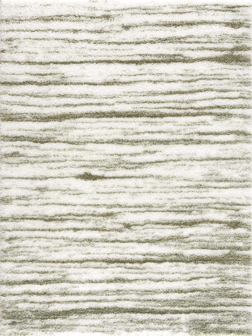 Vecaa Green Stripe Machine Woven Area Rug with Durable Polyurethane Backing