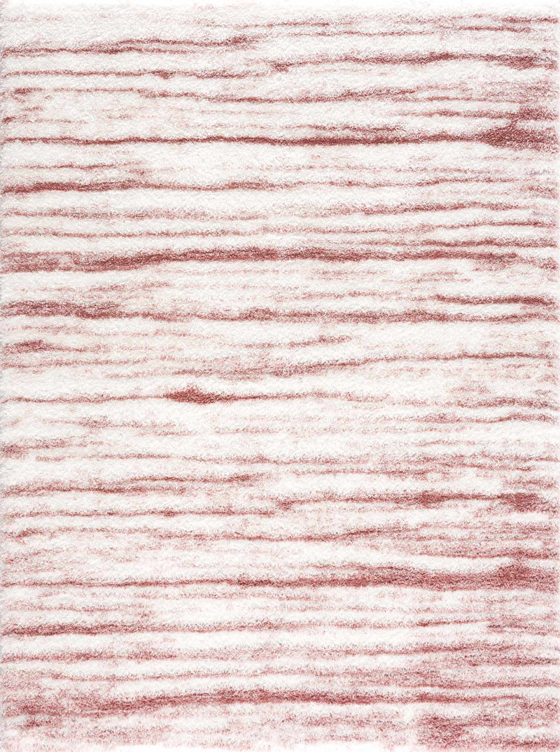 Fayae Stripe Modern Machine Woven Area Rug with Durable Polyurethane Backing