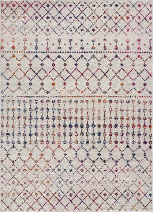 Bovai Beige Geometric Polypropylene Area Rug