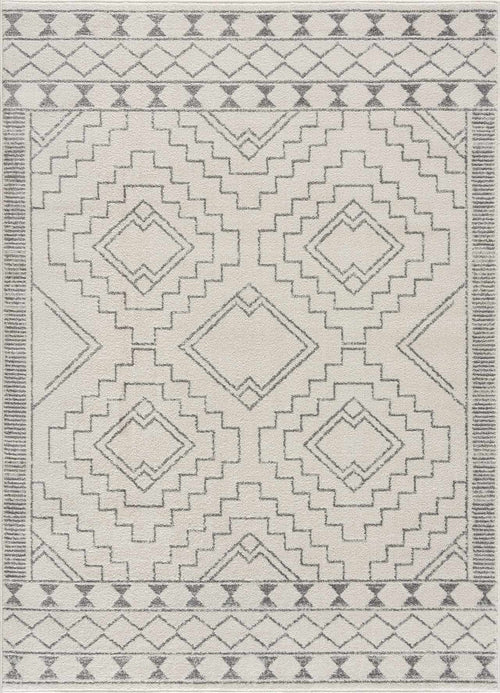 Xakua Ivory Geometric Polypropylene Area Rug