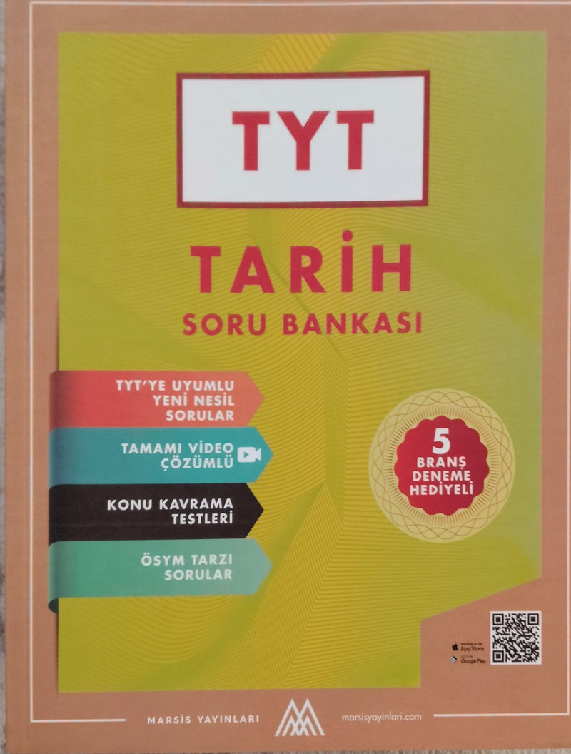 TYT Tarih Soru Bankası - Marsis Yayınları (5 Branş Deneme Hediyeli) - MES AKADEMİ Dijital Oyun Seti Hediye