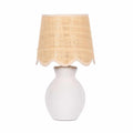 Siwau White Solid Ceramic Table Lamp White Ceramic Accent Table Lamp Home Lighti
