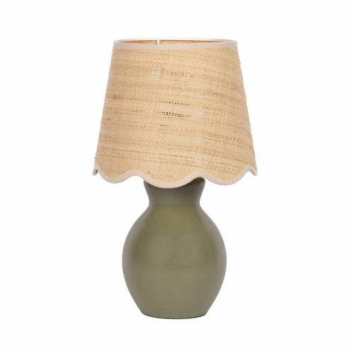 Verou Green Solid Ceramic Table Lamp Green Ceramic Accent Table Lamp Home Lighti