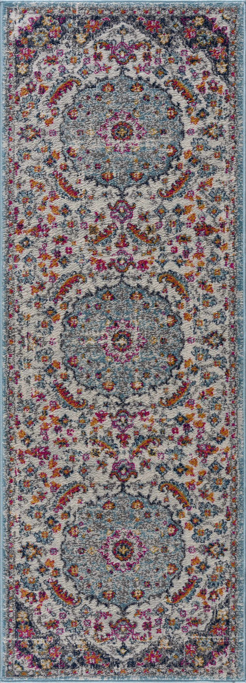 Buxoe White Medallion Polypropylene Area Rug