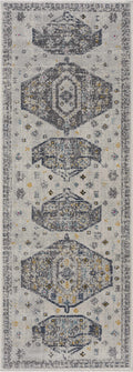 Yixau Ivory Medallion Polypropylene Area Rug
