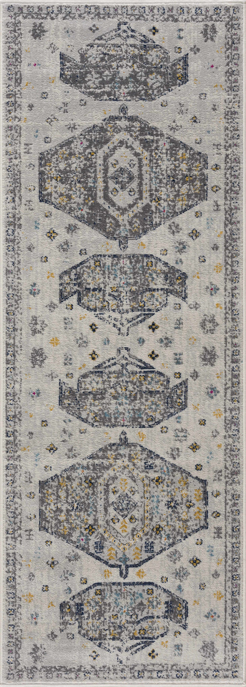 Yixau Ivory Medallion Polypropylene Area Rug