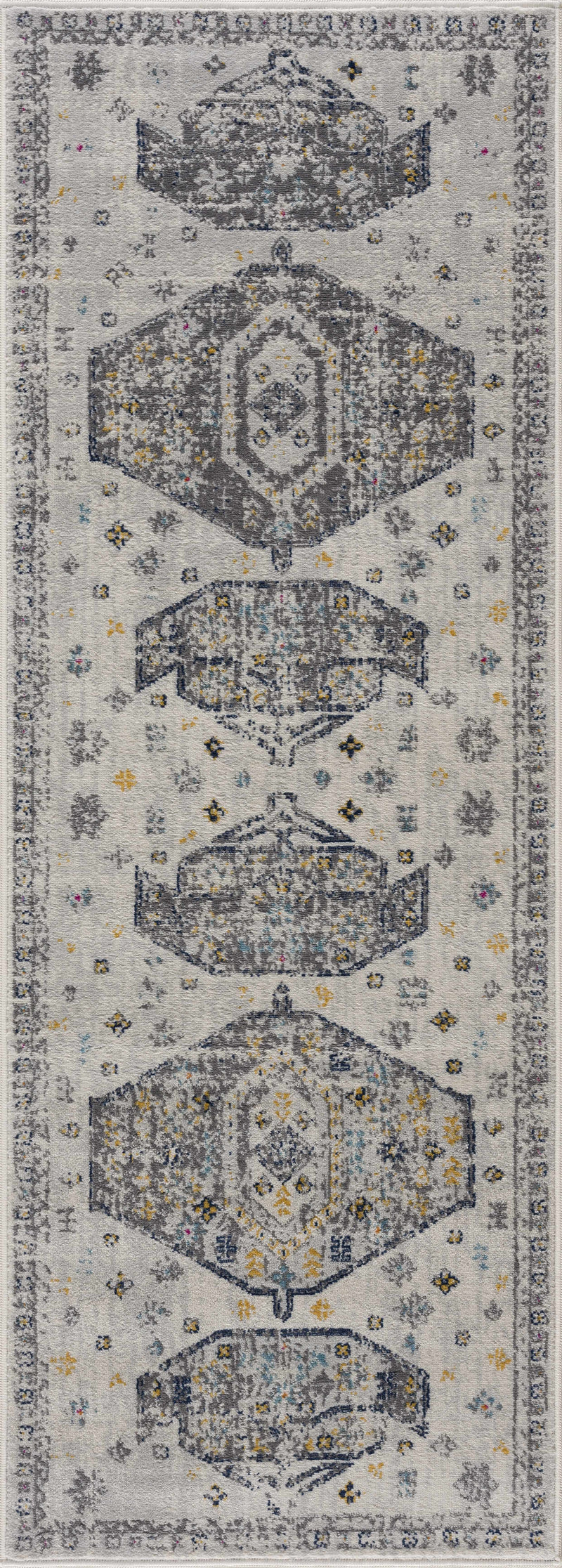 Yixau Ivory Medallion Polypropylene Area Rug