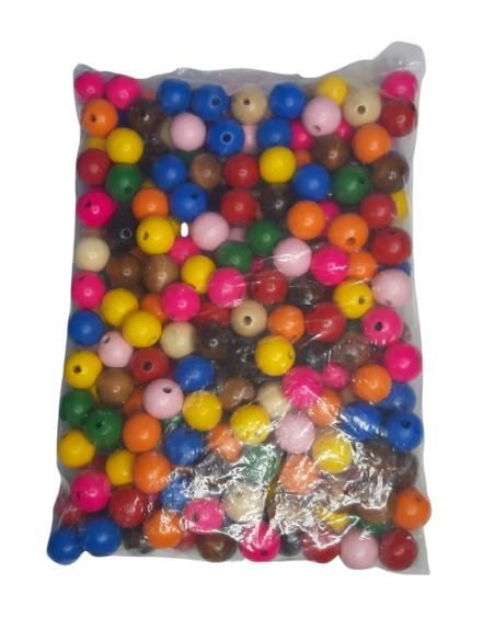 Ahşap Boncuk Renkli 1Kg 25Mm Yuvarlak