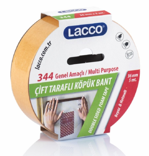Lacco Çift Taraflı Köpük Bant 36Mmx5M  344