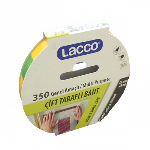 Lacco Çift Taraflı Bant 350 Genel Amaçlı 12Mmx25Mt