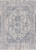 Maga Blue Medallion Machine Woven Polypropylene Area Rug
