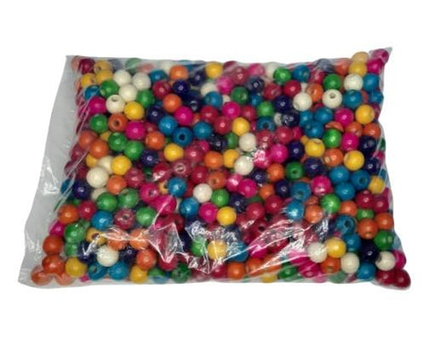 Ahşap Boncuk Renkli 1Kg 18Mm Yuvarlak