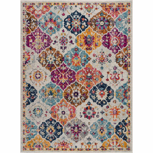 Wove Beige Medallion Machine Woven Polypropylene Area Rug