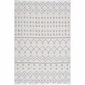 Like Ivory Trellis Machine Woven Area Rug with Durable Polyurethane Backing