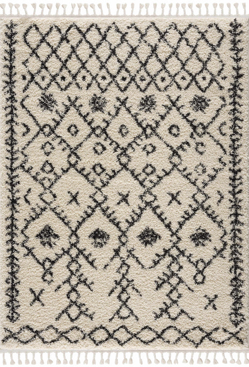 Mijo Beige Diamond Machine Woven Polypropylene Area Rug