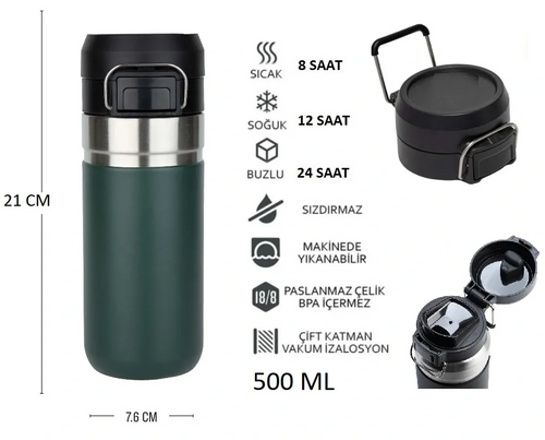 Globox Termos - Bs264-1 Yeşil 500ml
