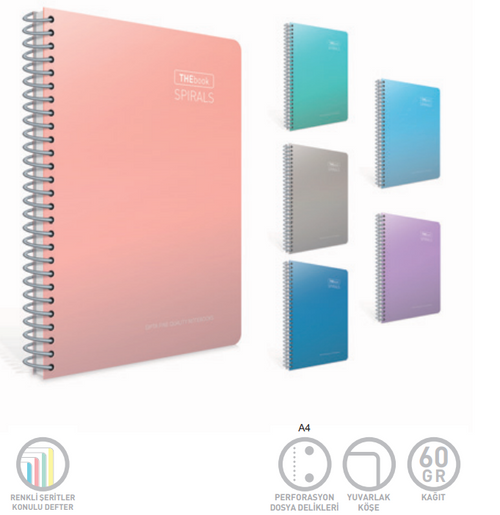 Gıpta Thebook Spırals Sert Kpk.Def A4 200 Yp.Çizgi