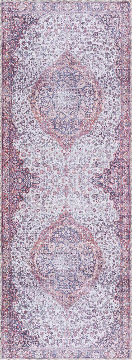 Pania Ivory Medallion Washable Polyester Area Rug