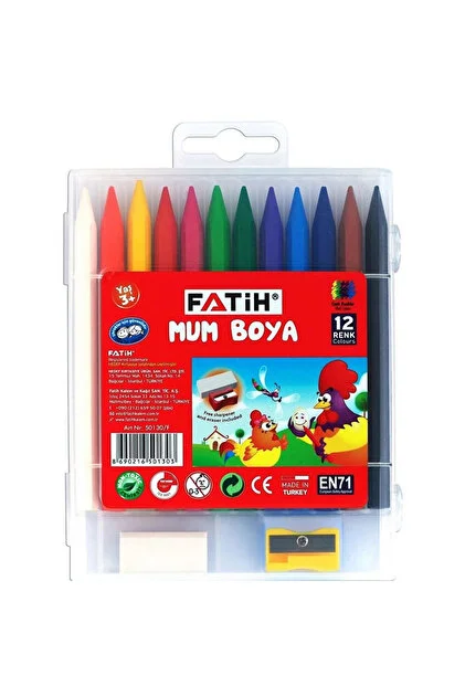 Fatih Mum Pastel Boya Polymer Crayons 12 Renk 5013