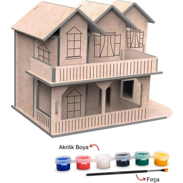 Esmay Ahşap Maket Boyama Norveç Evim 3063