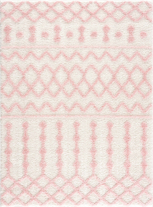 Bovea Pink Tribal Machine Woven Polyester Area Rug