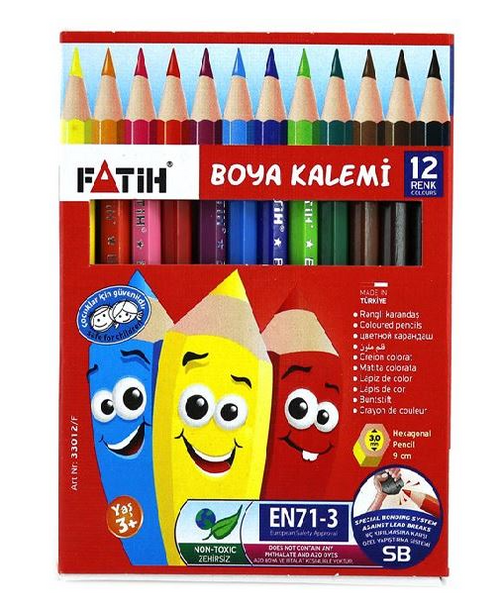 Fatih Kuru Boya Yarım Boy 12 Renk 33012
