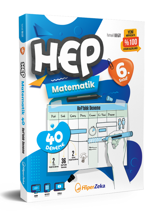 Hiper Zeka 6. Sınıf HEP Matematik Haftalık Deneme Föyleri 320 Sayfa