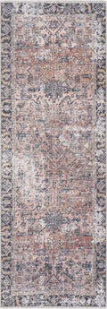 Bovui Brown Bordered Washable Polyester Area Rug