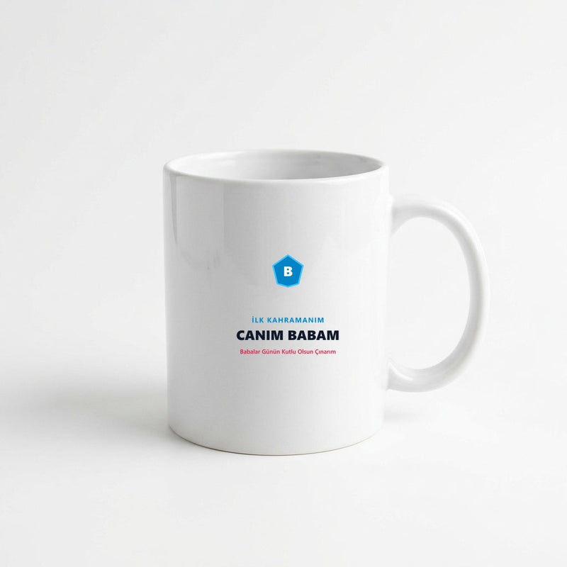 İlk Kahramanım Canım Babam Süper Baba Porselen Kupa 330 ml
