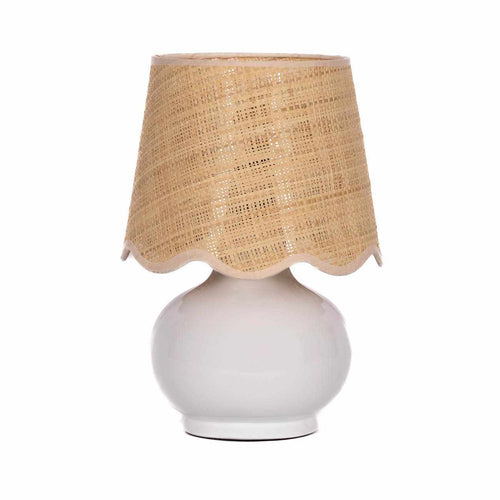 Logale White Solid Ceramic Table Lamp White Ceramic Accent Table Lamp Home Light