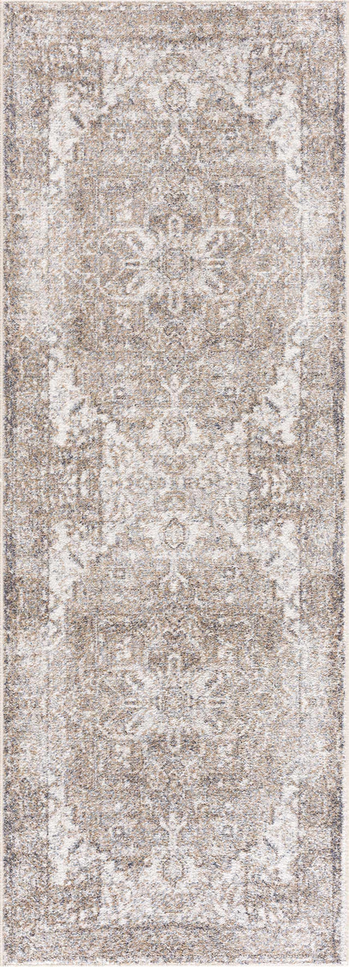 Riwi Brown Bordered Washable Machine Woven Polyester Area Rug