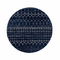 Birale Blue Geometric Machine Woven Polypropylene Area Rug