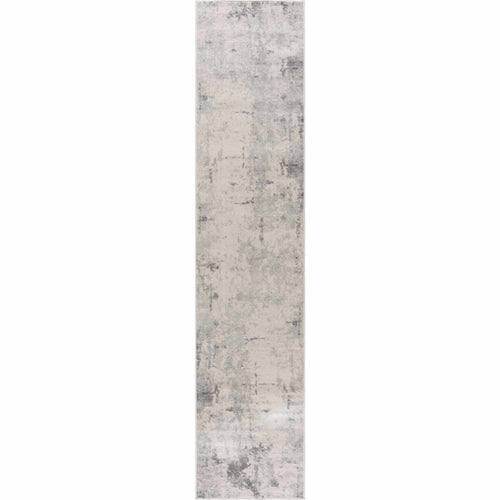 Yereo Gray Abstract Machine Woven Polypropylene Area Rug