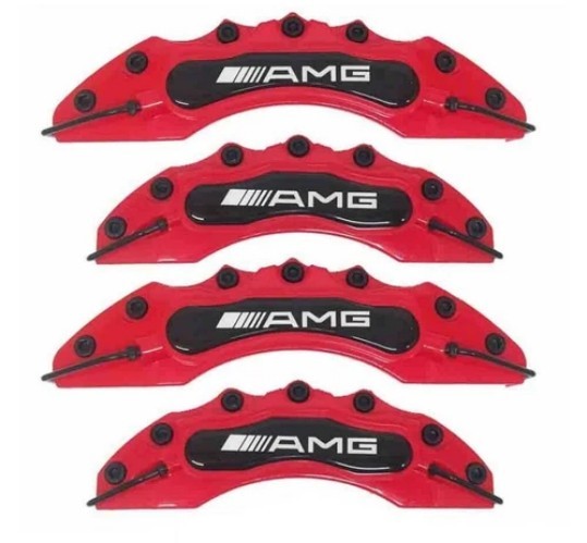 4 X RED BRAKE CALIPER COVERS FOR MERCEDES A B C E CLASS GLC GLE GLA ML GL 4MATIC