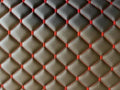 leatherette Fabric Foam Quilted BLACK AND RED Car Seat Upholstery