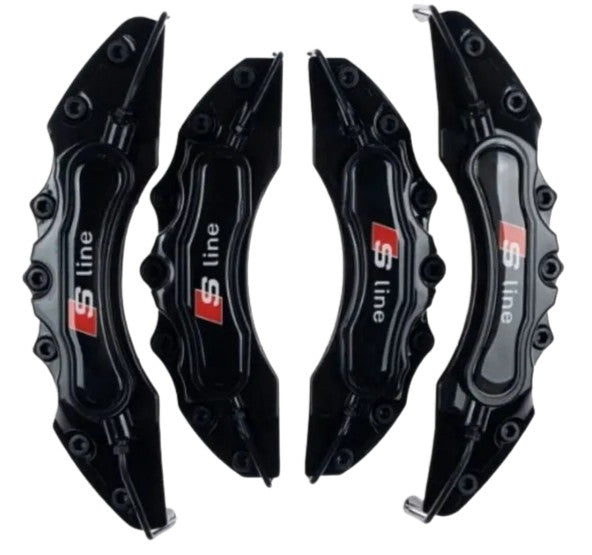 4x Brakes Caliper Covers black for Audi S-Line Q1 Q2 Q3 TT A1 A5 A6 S3 RS A3 S4