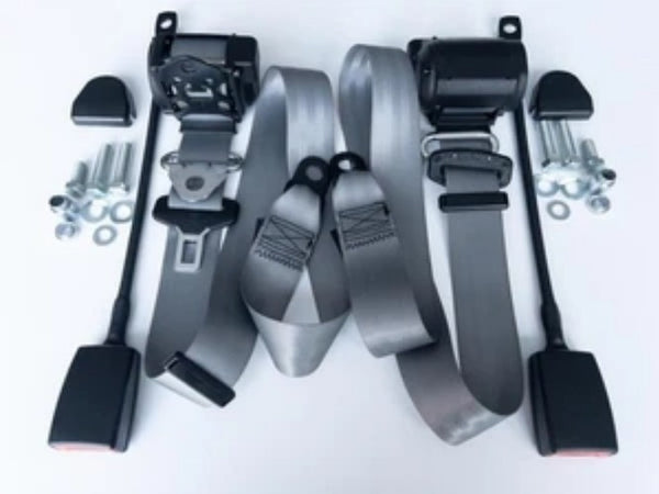 New Automatic 3-point seat belt Mercedes W 110, W 111, W 112, Seatbelt- GRAY - Bazarry Auto