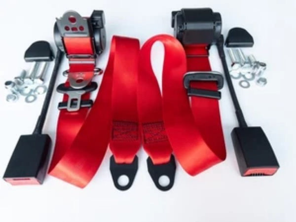 New automatic 3-point seat belt VW Golf 1-3 seat belt VW Golf, - RED - Bazarry Auto