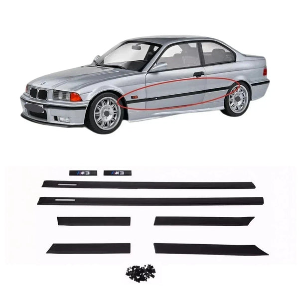 For BMW 1992-1998 E36 M3 style COUPE 2Door Body Door Moulding Trim with Clips - Bazarry Auto
