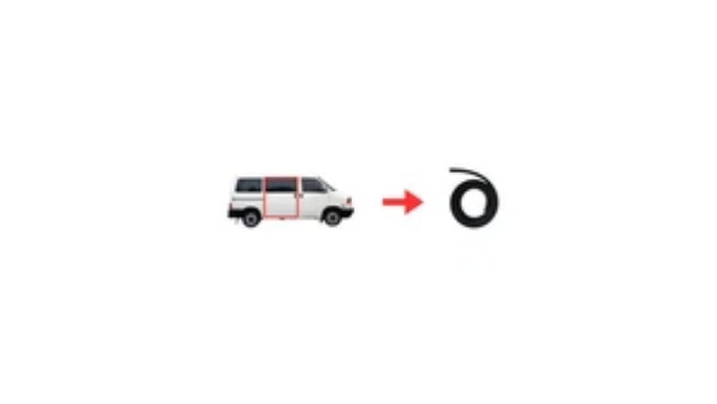 RUBBER SLIDING DOOR SEAL GASKET VW T4 1990-2003