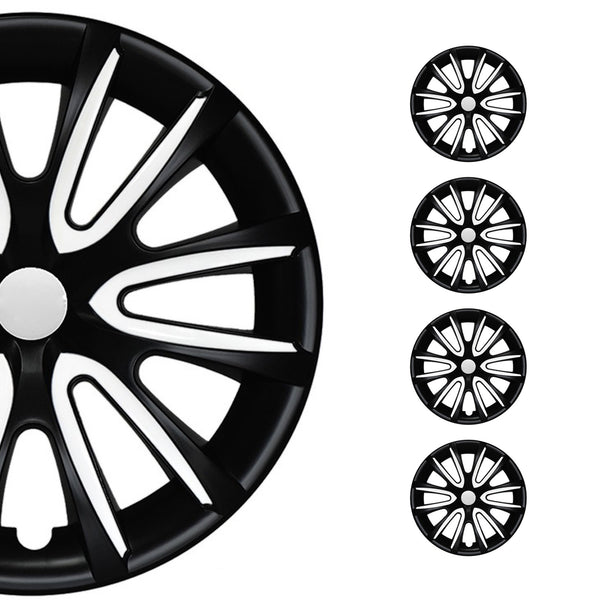 16 Inch Wheel Cover Hubcap for Honda Accord Black Matte White Finish Custom Fit - Bazarry Auto