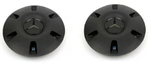 Center Caps Hubcaps Mercedes Benz Sprinter A9064010025 16" OEM Wheel Black 2pcs - Bazarry Auto