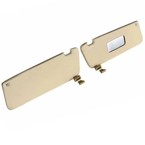 Pair of cream Colored Sun Visors with Clips Fits R107 - Bazarry Auto