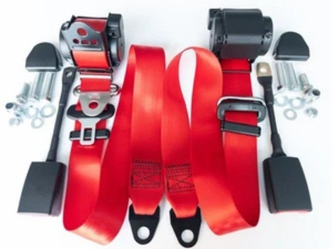 New Automatic 3-point seat belt Mercedes W 113, pagoda Seatbelt- RED