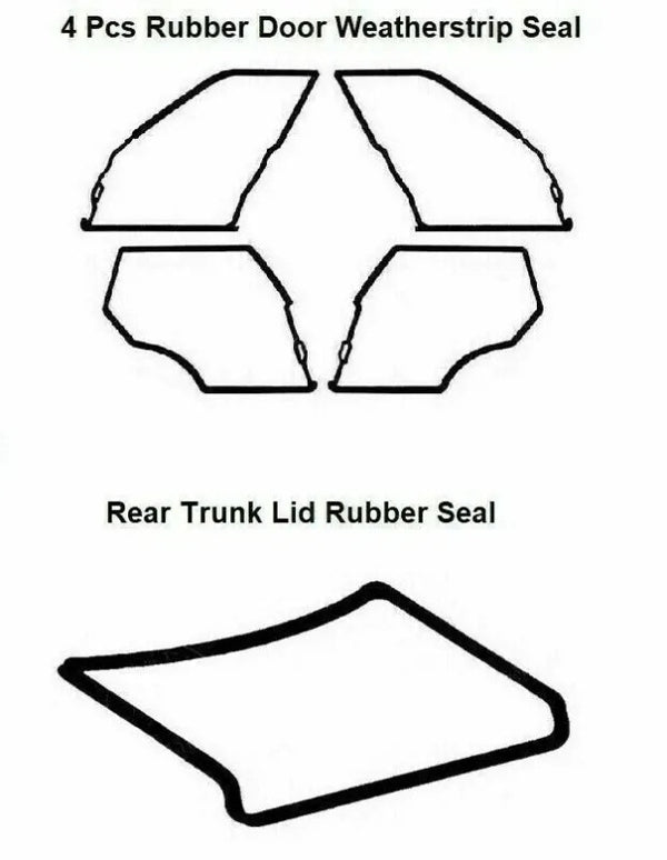 For BMW E34 5 SERIES 1988-1996 4DOOR SEDAN  DOOR and Rear Trunk Lid Rubber Seal - Bazarry Auto