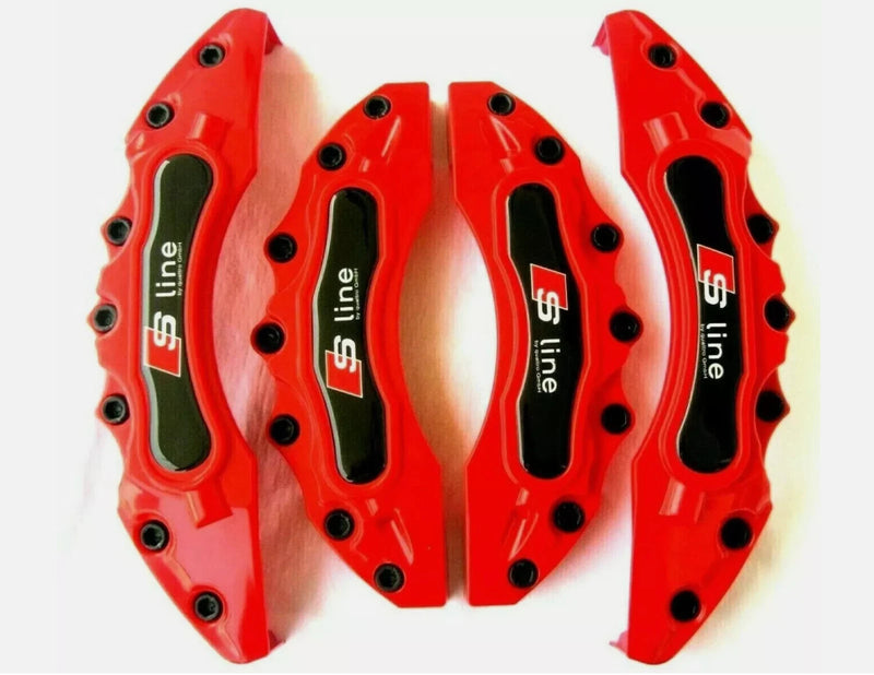 Audi S line Red Brake Caliper Covers A1 A2 A3 A4 A5 A6 Q3 Q5 B8 B9 – Sport Look